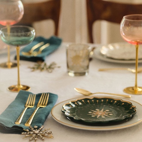 LAST SET 🔥24K Gold Plates Catherine Martin x  Anthropologie black and gold - Picture 4 of 12